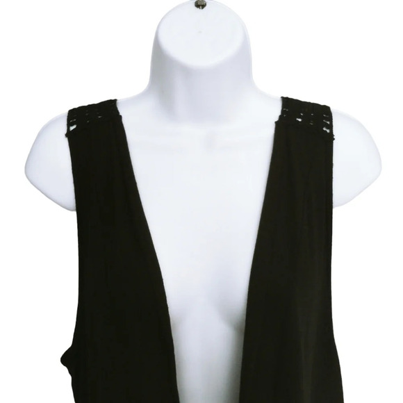 Threads Open Sleeveless Cardigan Black Lace Lightweight  XL NWT - Picture 2 of 8